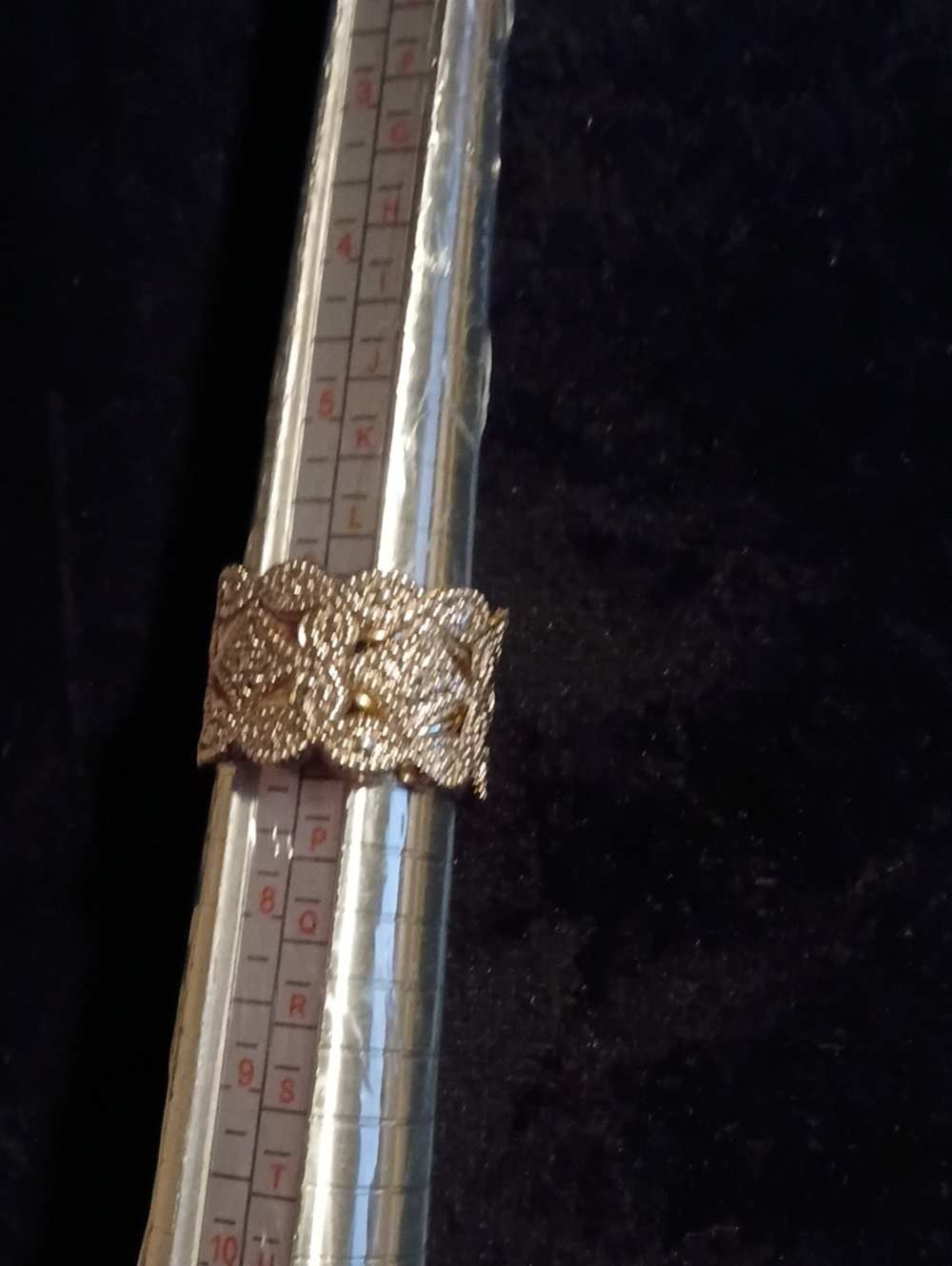 Gold Filigree Wide Band Ring - Women's Jewelry